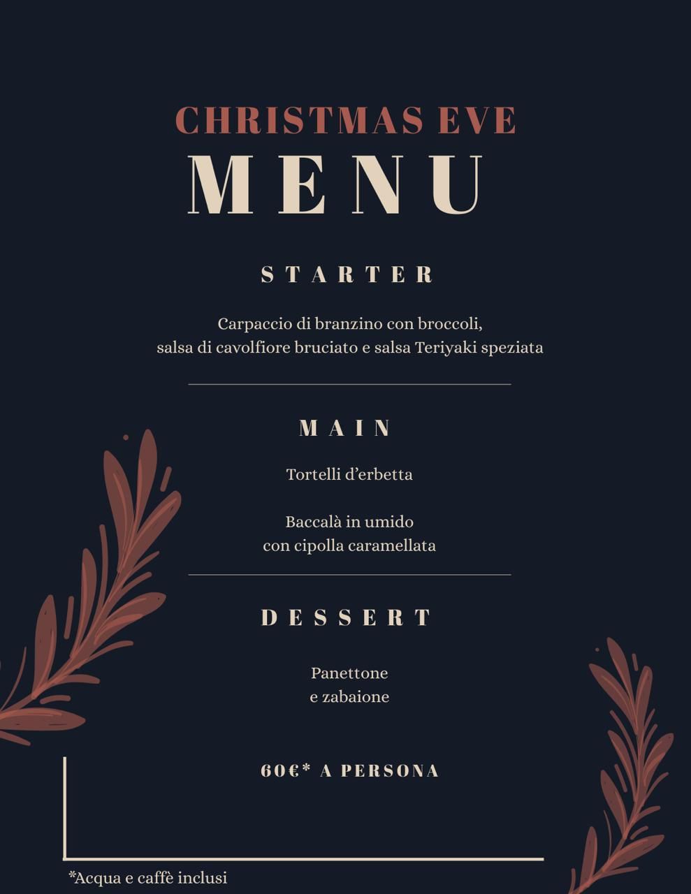 Menu Vigilia di Natale
